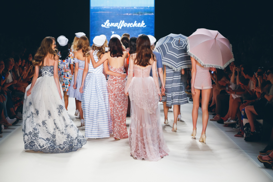 BERLIN, GERMANY - JUNE 30: Models walk the runway at the Lena Hoschek show during the Mercedes-Benz Fashion Week Berlin Spring/Summer 2017 at Erika Hess Eisstadion on June 30, 2016 in Berlin, Germany. (Photo by Frazer Harrison/Getty Images for Lena Hoschek)