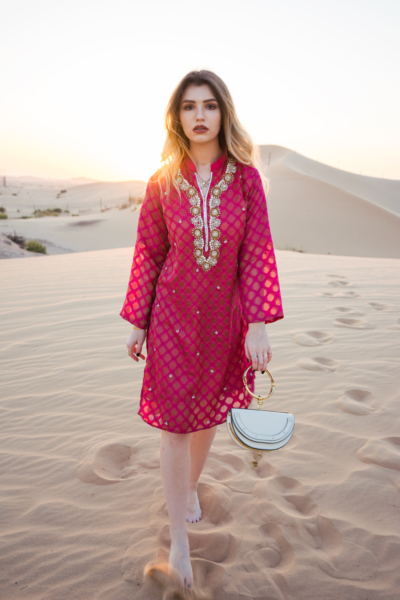 Wüstenshooting Sand Düne Sahara Arabische Wüste Kaftan Modeblog deutsche Influencer Wüstenoutfit